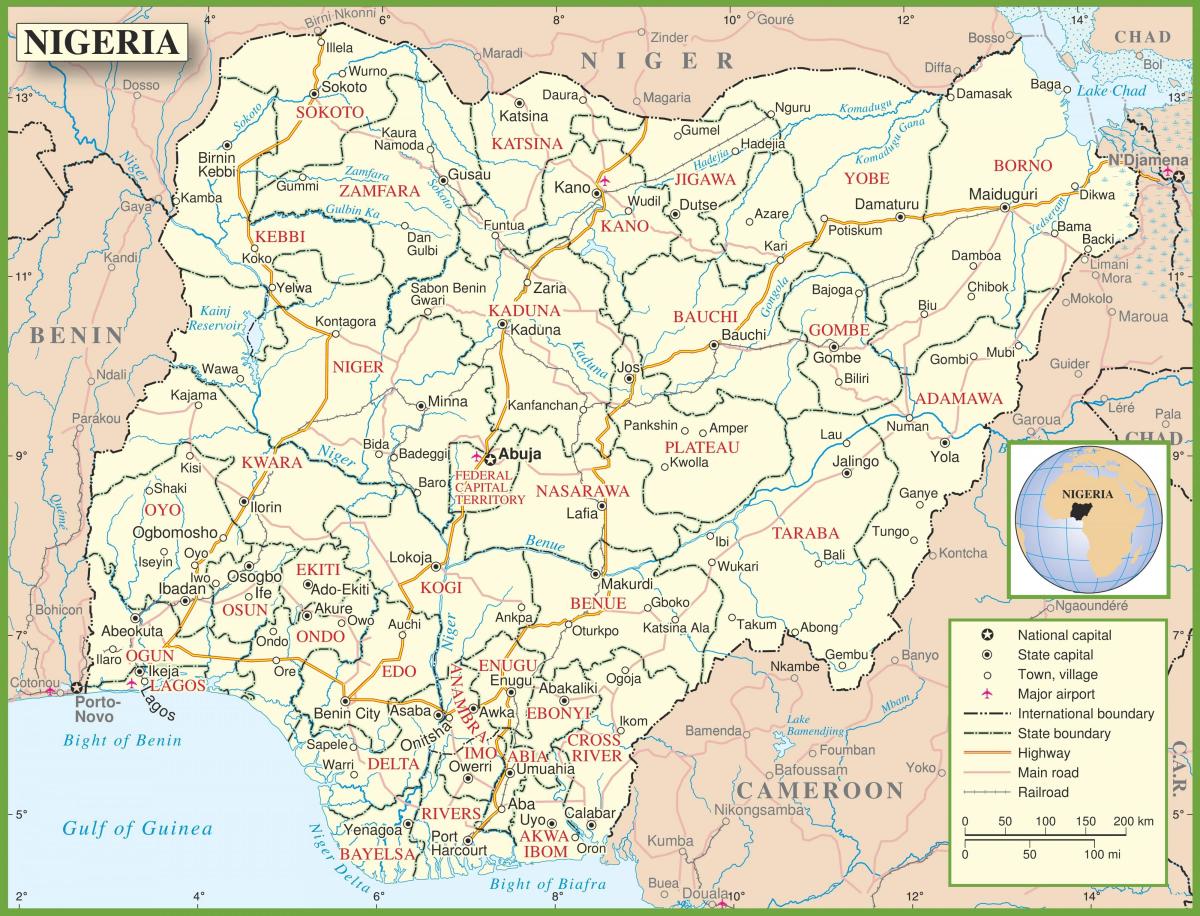 täydellinen kartta nigeria