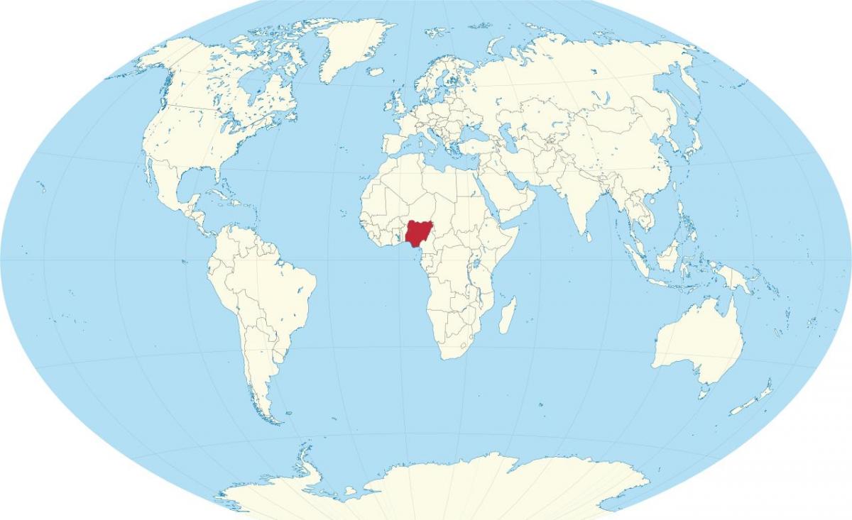 maailman kartta osoittaa nigeria