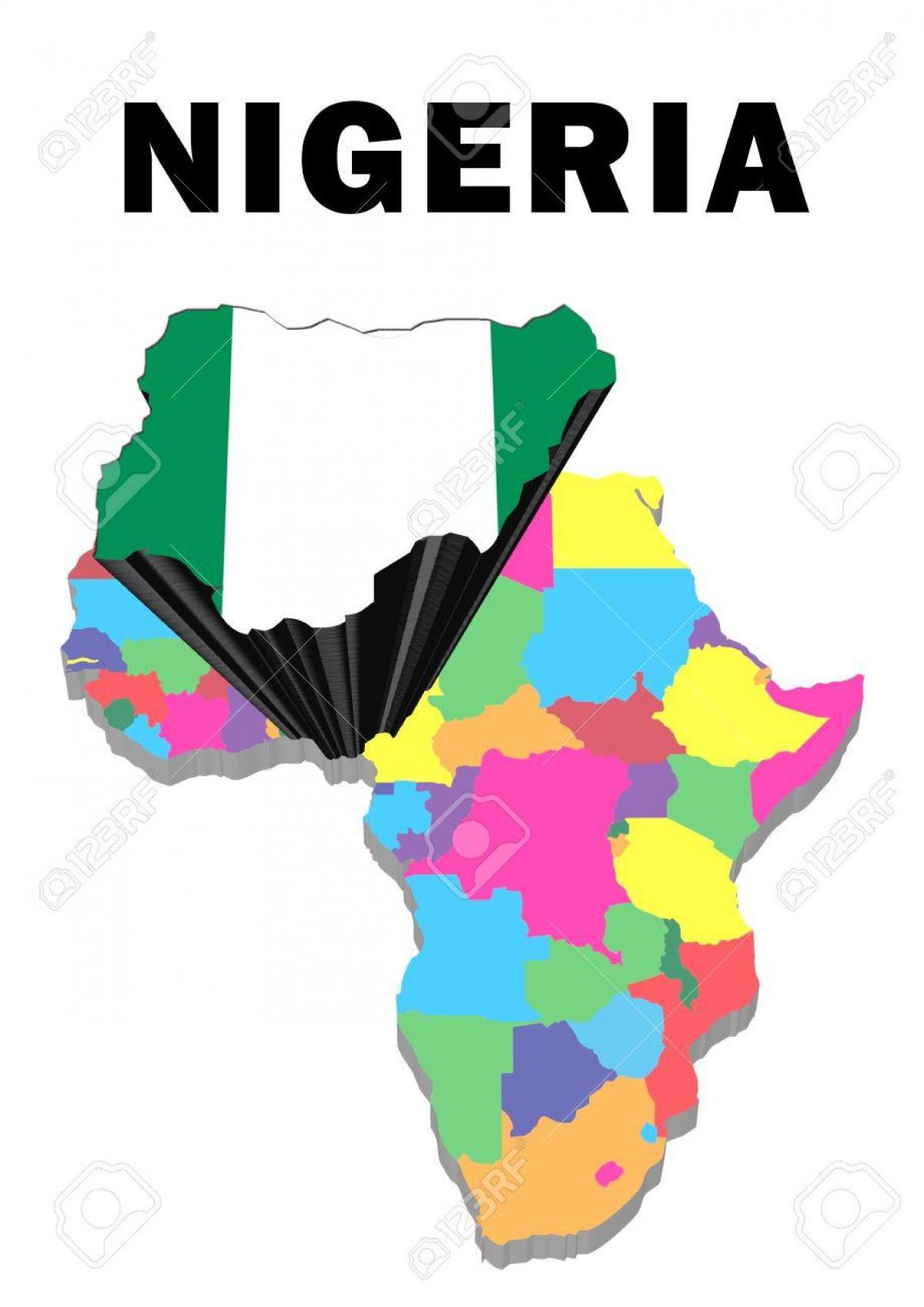 kartta afrikan ja nigerian esiin