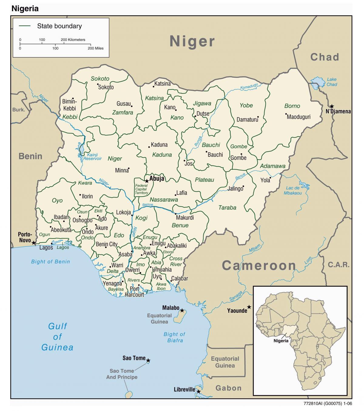 kartta nigerian kaupungeissa