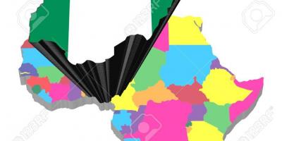 Kartta afrikan ja nigerian esiin