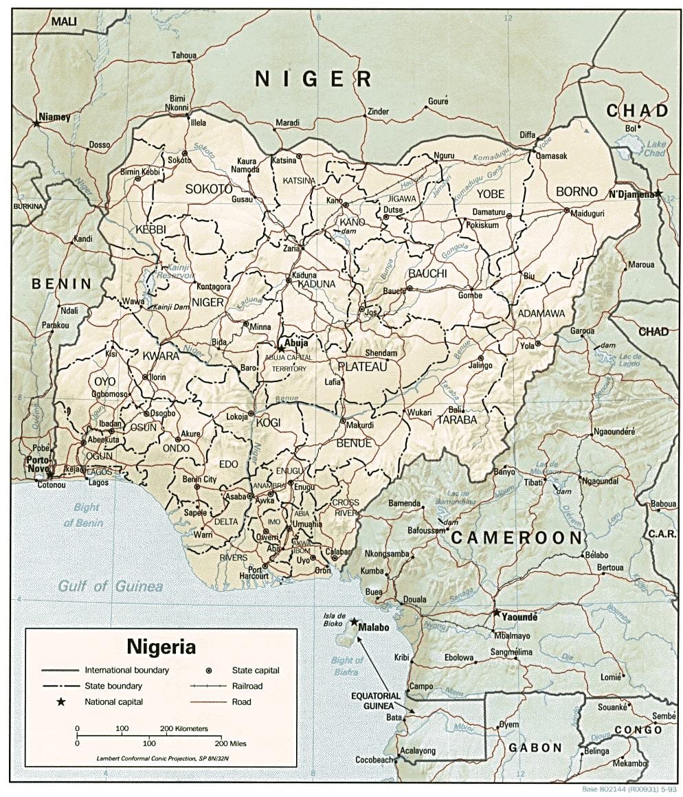 Kartta atlas nigeria