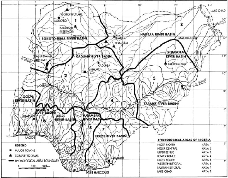 Kartta hydrologiset nigeria