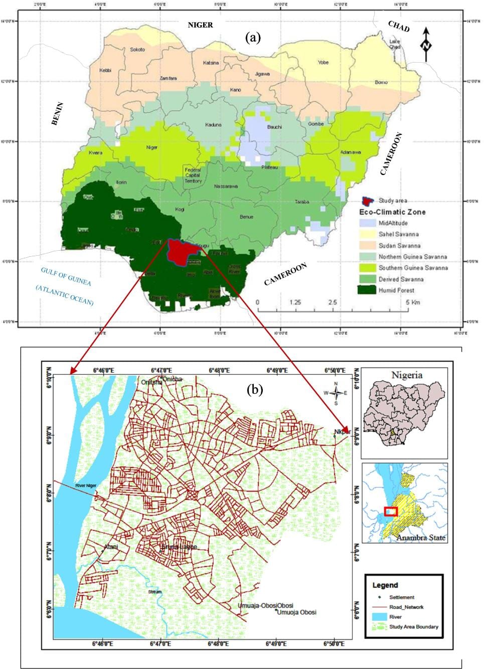 Kartta nigeria osoittaa kasvillisuus vyöt