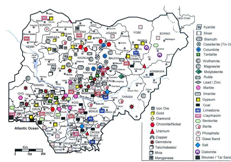 mineraali-kartta nigeria
