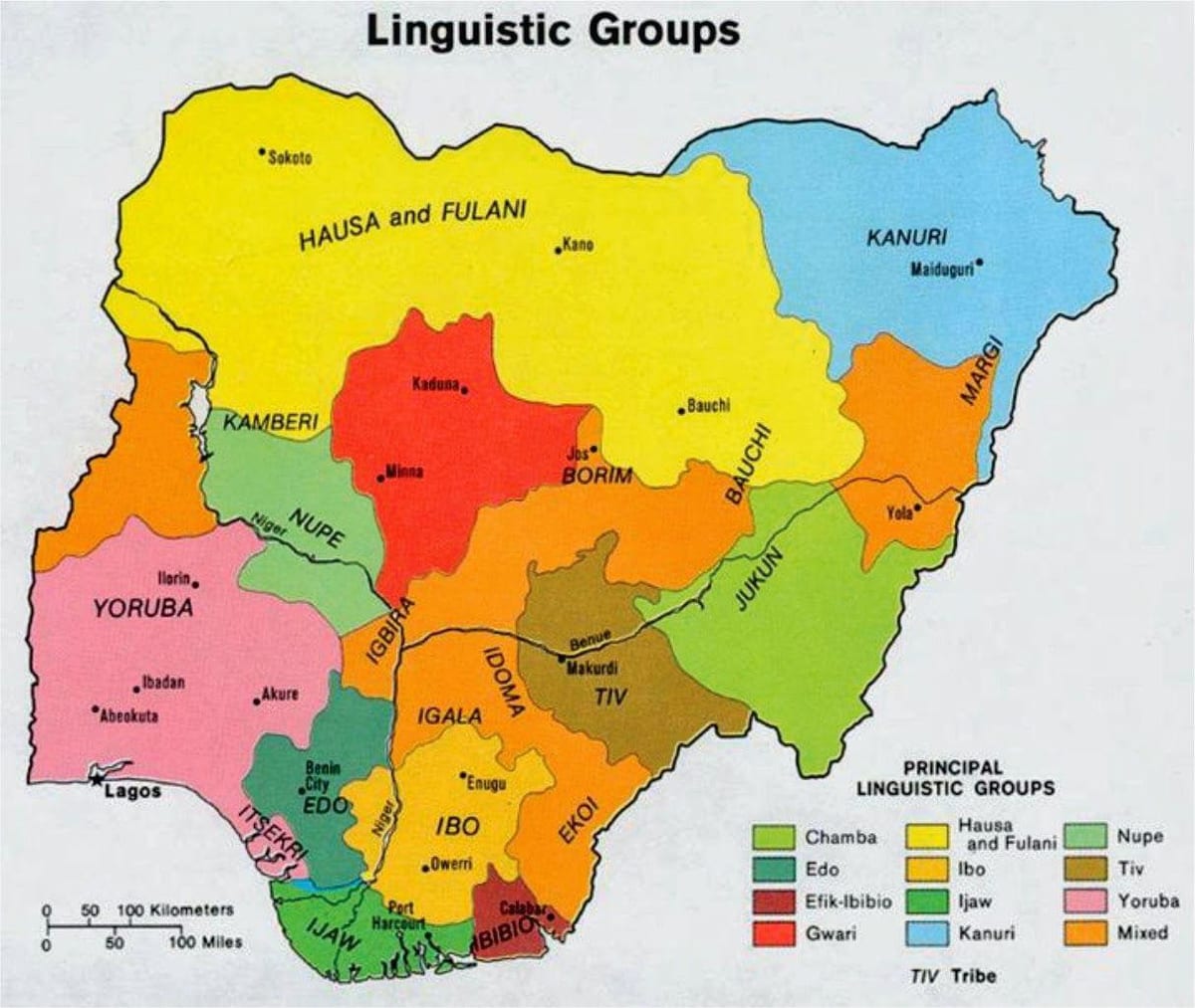 Kartta nigerian heimot
