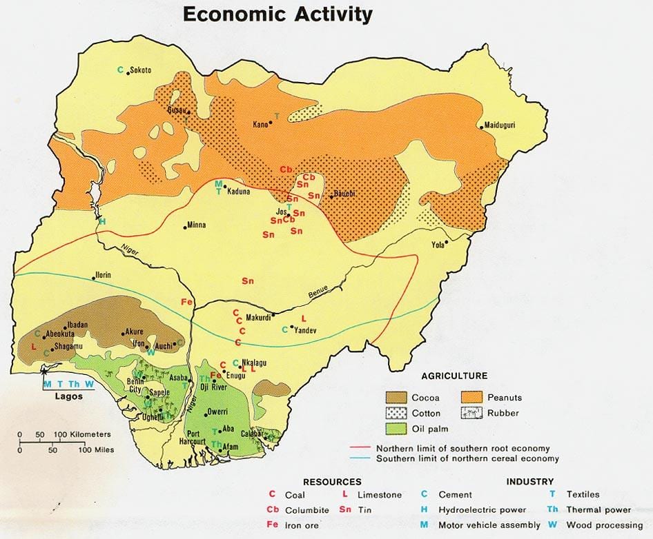 Kartta maatalouden nigeria