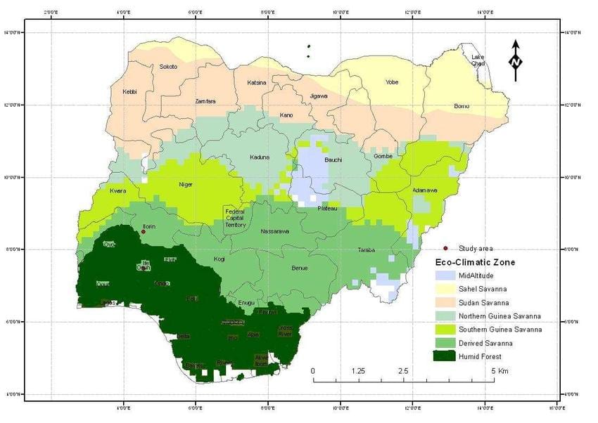 ilmasto-kartta nigeria