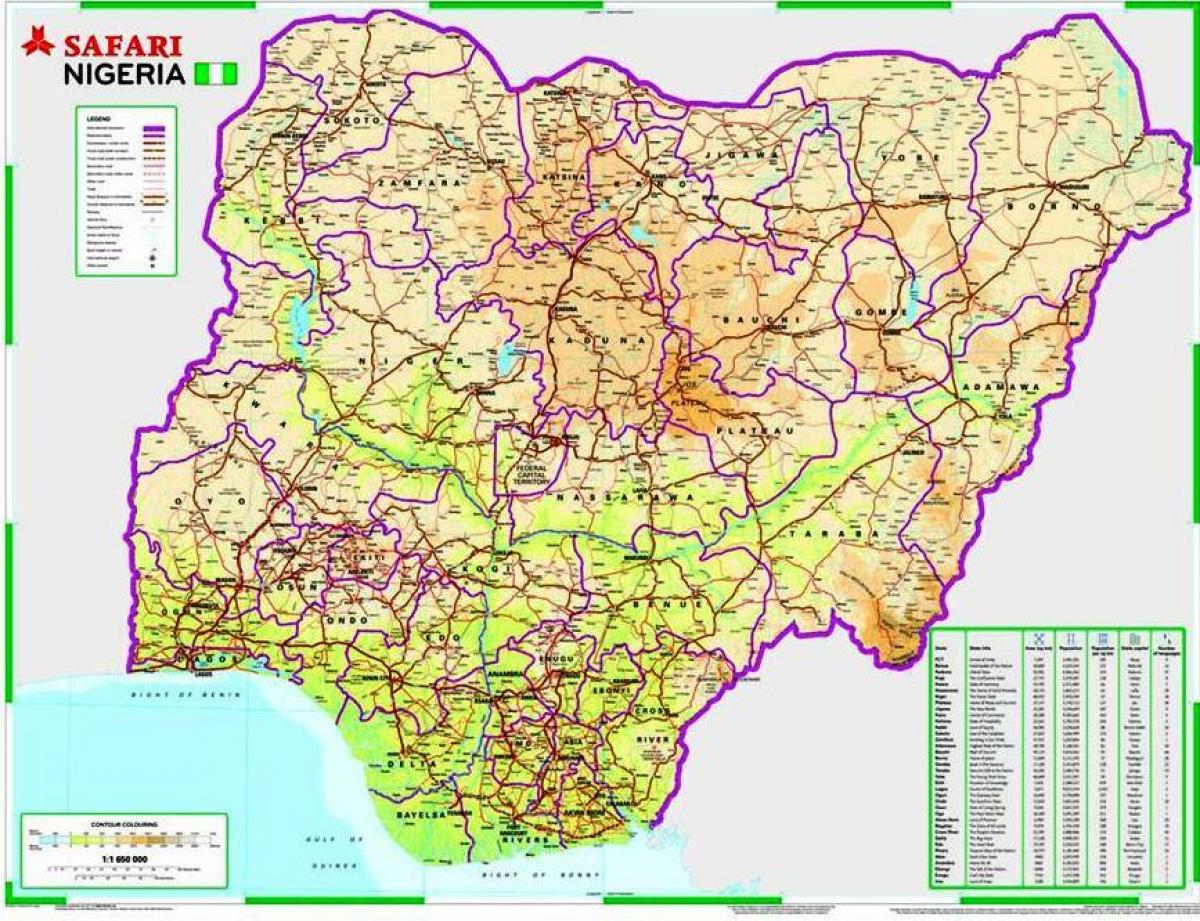 Nigerian tiekartan etäisyys - Kartta nigerian tie-etäisyys (Länsi-Afrikka -  Afrikka)