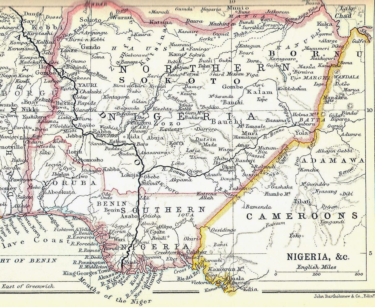 Kartta vanha nigeria