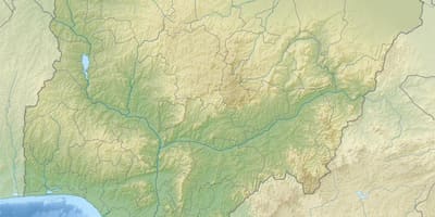 Kartta nigeria osoittaa helpotusta