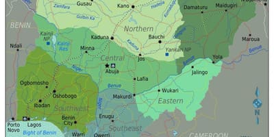 Nigeria etelä-afrikka kartta