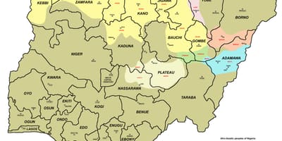 Kartta nigeria osoittaa 36 osavaltiossa ja niiden pääkaupungit
