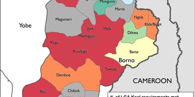 Kartta pohjois-ja itä-nigeria