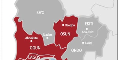 West nigeria kartta