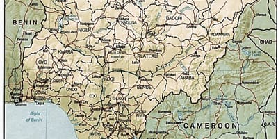 Maantieteellinen kartta nigeria