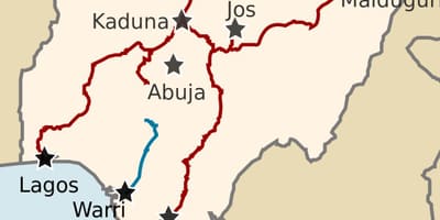 Kartta nigeria osoittaa radat