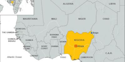 Nigerian kartta - Kartat Nigeria (Länsi-Afrikka - Afrikka)