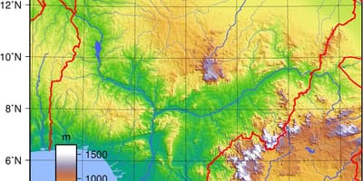 Kartta topografinen nigeria